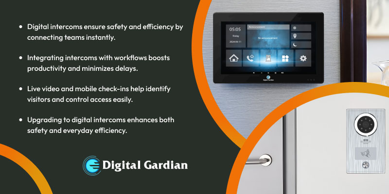 integrated workplace communication with digital gardian intercom solutions